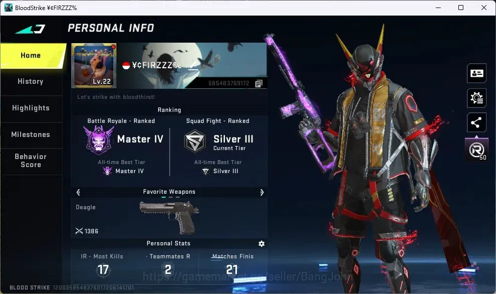 Blood Strike Accounts ASIA | 1 TR Gun: MCX - The Worst Future | 2 ULTRA image 1