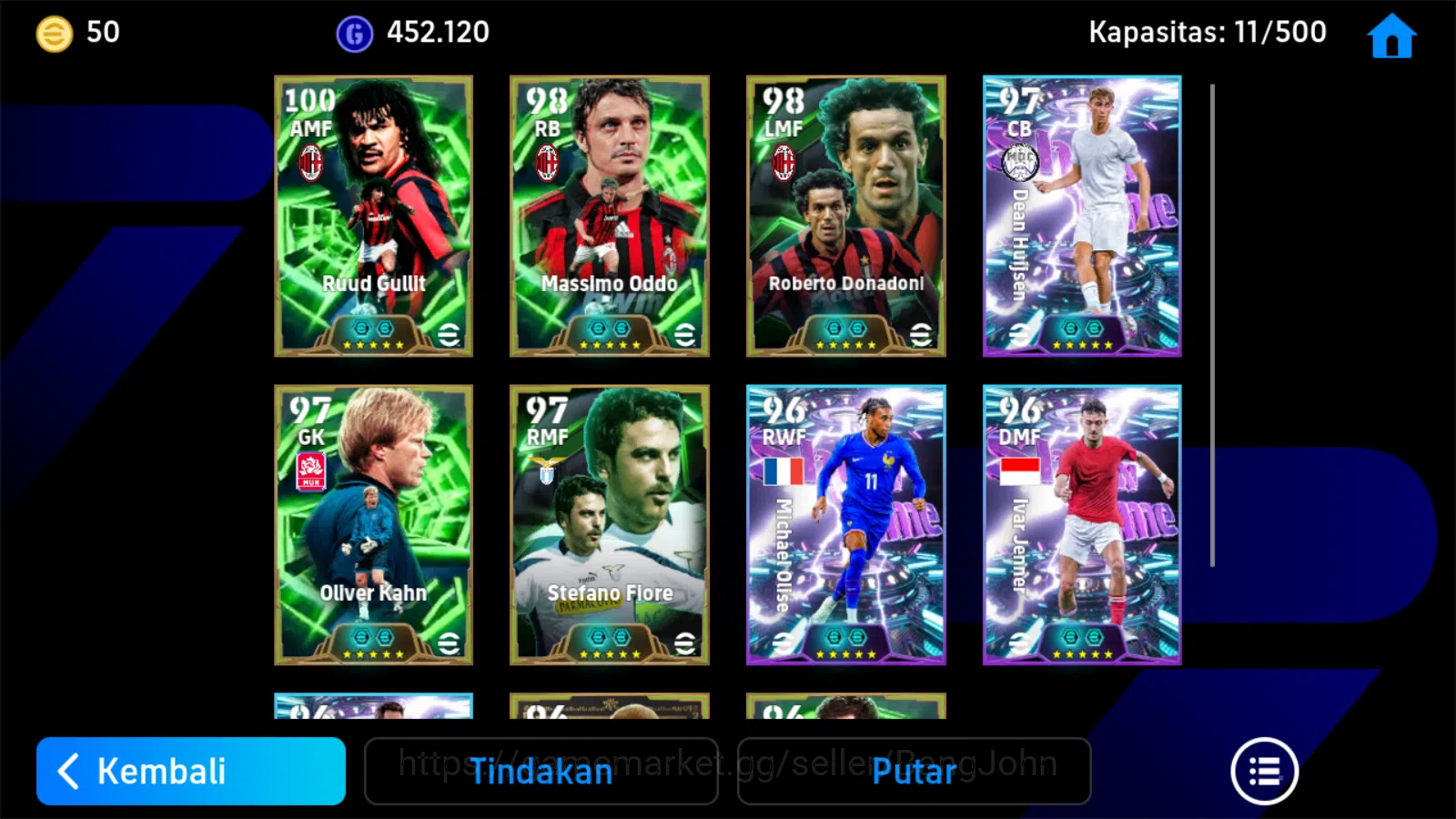 eFootball Accounts Others Power 3152 | gullit epic db new | massimo oddo epic db new | donaoni epic db ivan jenner showtime 4