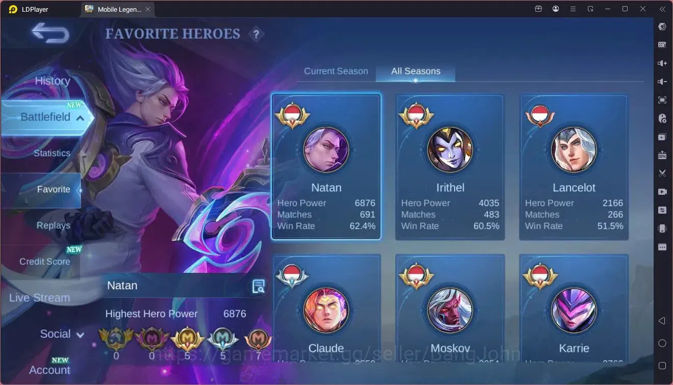 Mobile Legends: Bang Bang Accounts Global|Hero 114|Skin 218|Renowned|Prime YZ,Claude| image 15