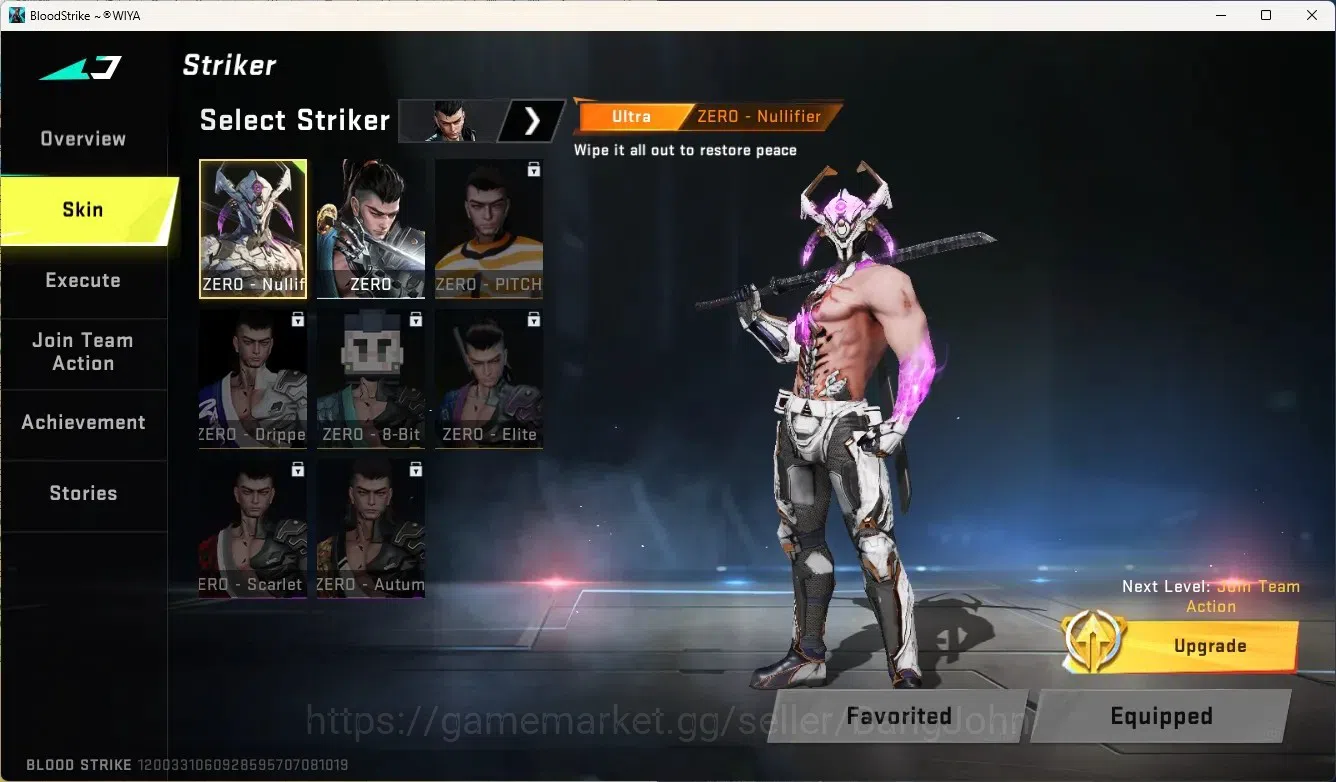 Blood Strike Accounts Rare Skin ASIA| Ultra Striker Zero-Nullifier|2 Legendary 6