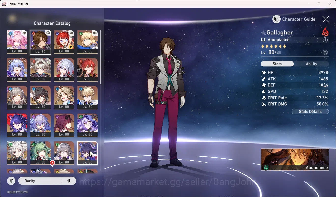 Honkai Star Rail Accounts Others ASIA | TL 70 | Limit 22 | Costume Ruan Mei | Acheron S1 | Cyerene | Tribbie | Saber | Robin 2