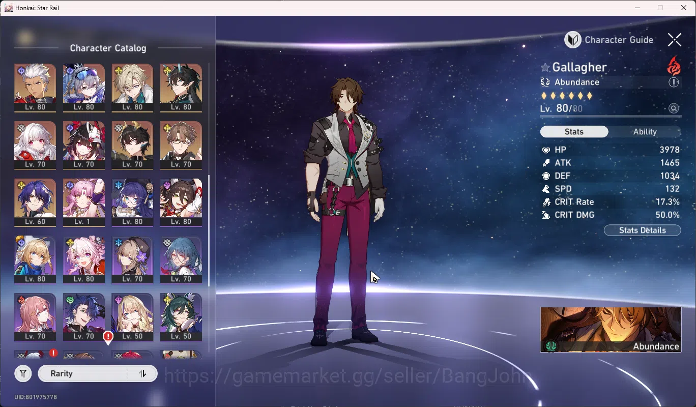 Honkai Star Rail Accounts Others ASIA | TL 70 | Limit 22 | Costume Ruan Mei | Acheron S1 | Cyerene | Tribbie | Saber | Robin 3