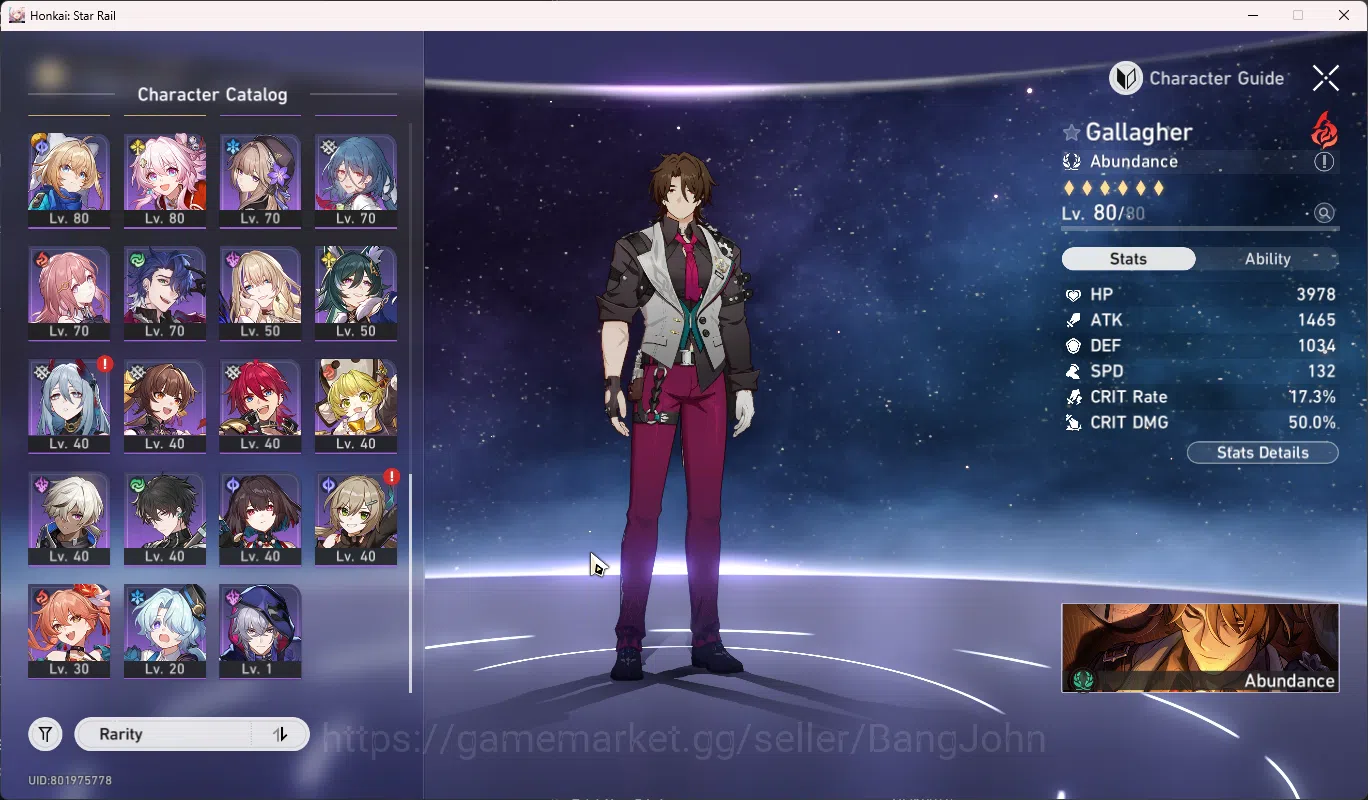 Honkai Star Rail Accounts Others ASIA | TL 70 | Limit 22 | Costume Ruan Mei | Acheron S1 | Cyerene | Tribbie | Saber | Robin 4