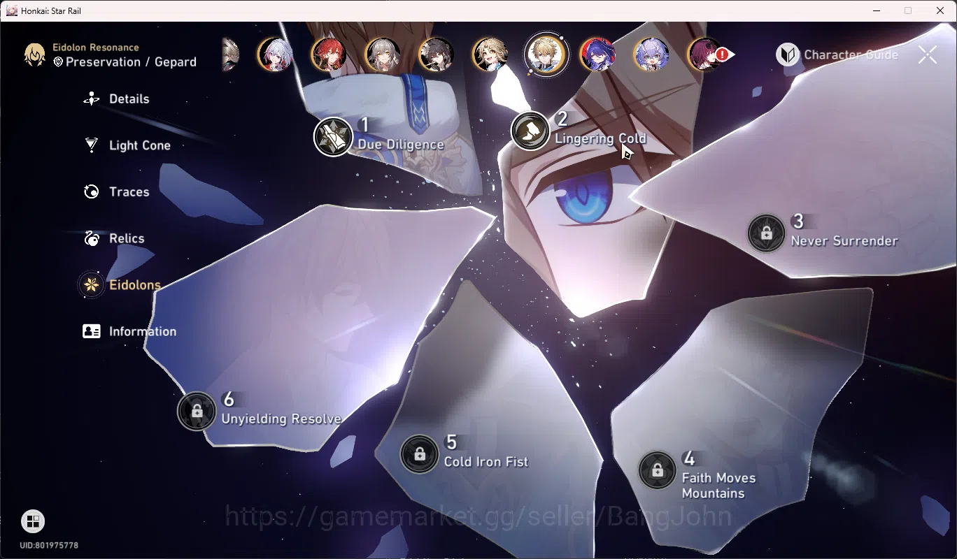 Honkai Star Rail Accounts Others ASIA | TL 70 | Limit 22 | Costume Ruan Mei | Acheron S1 | Cyerene | Tribbie | Saber | Robin 7