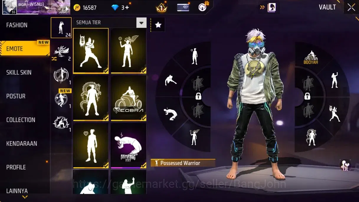 Free Fire Accounts Indonesia | Lv55 |Legend Scar GoldenStriker&Paradi image 14
