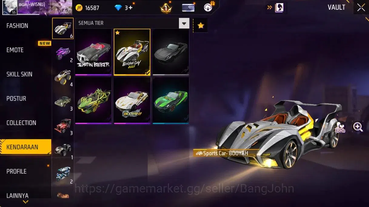 Free Fire Accounts Indonesia | Lv55 |Legend Scar GoldenStriker&Paradi image 19