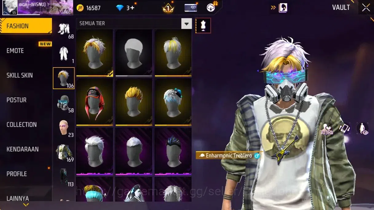 Free Fire Accounts Indonesia | Lv55 |Legend Scar GoldenStriker&Paradi image 8