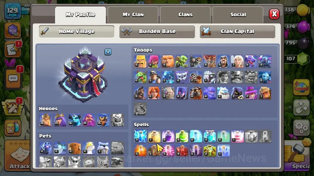 Clash of Clans Accounts TH 15-BH 8|LV 129|HH 8|BK 36,AQ 35,GW 19,MP 16,RC  image 3