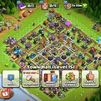 Clash of Clans High-End TH 15-BH 8|LV 129|HH 8|BK 36,AQ 35,GW 19,MP 16,RC  image 1