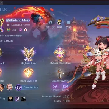 Mobile Legends: Bang Bang Accounts Collector Global |Hero 59|Skin 114|Expert|Sanrio Floryn|Spongebob Cyclops|Epic Valir|9th