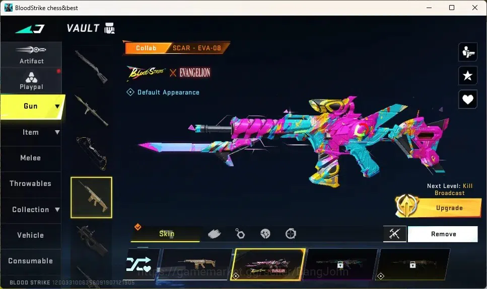 Blood Strike Accounts Collab Skin ASIA |1 Eternal Desert Eagle | Collab Guns : 4 7DS,2EVA,2TR | 7 Ultra |1 Name Changing 10