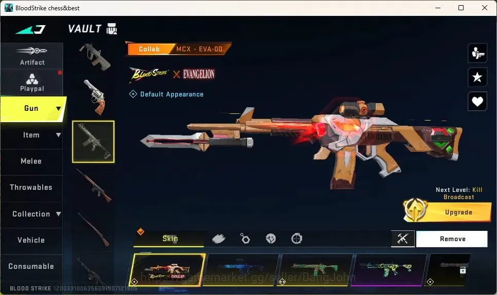 Blood Strike Accounts Collab Skin ASIA |1 Eternal Desert Eagle | Collab Guns : 4 7DS,2EVA,2TR | 7 Ultra |1 Name Changing 11