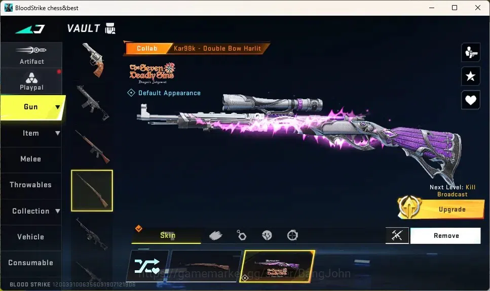 Blood Strike Accounts Collab Skin ASIA |1 Eternal Desert Eagle | Collab Guns : 4 7DS,2EVA,2TR | 7 Ultra |1 Name Changing 13