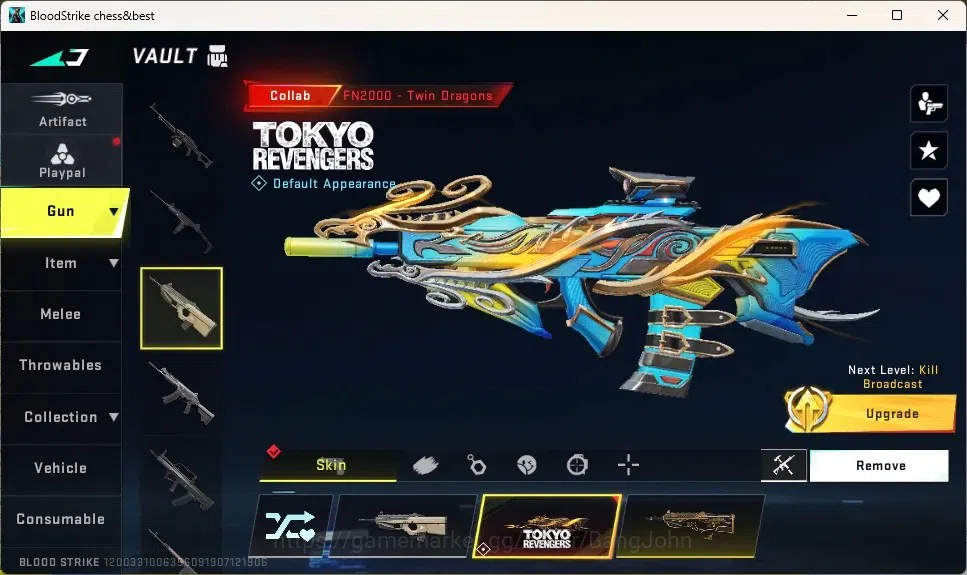 Blood Strike Accounts Collab Skin ASIA |1 Eternal Desert Eagle | Collab Guns : 4 7DS,2EVA,2TR | 7 Ultra |1 Name Changing 14