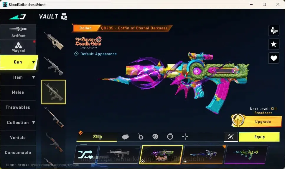 Blood Strike Accounts Collab Skin ASIA |1 Eternal Desert Eagle | Collab Guns : 4 7DS,2EVA,2TR | 7 Ultra |1 Name Changing 16