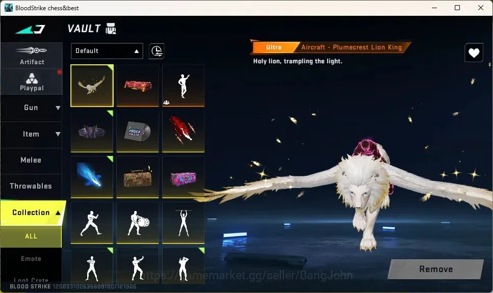 Blood Strike Accounts Collab Skin ASIA |1 Eternal Desert Eagle | Collab Guns : 4 7DS,2EVA,2TR | 7 Ultra |1 Name Changing 20