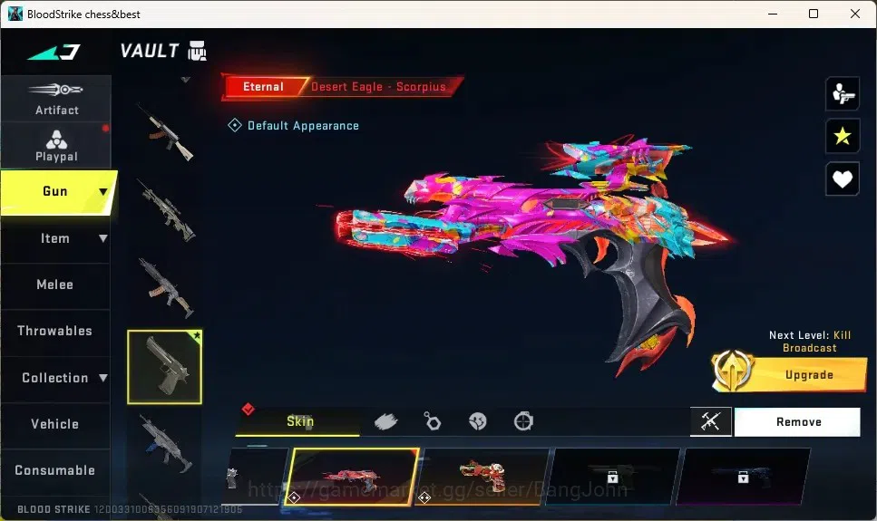 Blood Strike Accounts Collab Skin ASIA |1 Eternal Desert Eagle | Collab Guns : 4 7DS,2EVA,2TR | 7 Ultra |1 Name Changing 6