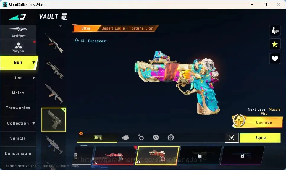 Blood Strike Accounts Collab Skin ASIA |1 Eternal Desert Eagle | Collab Guns : 4 7DS,2EVA,2TR | 7 Ultra |1 Name Changing 7