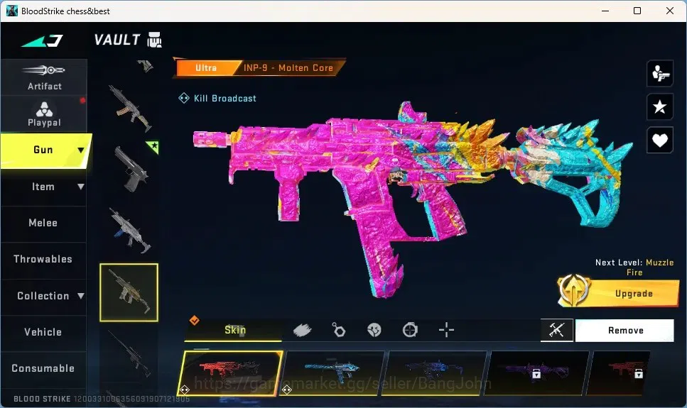 Blood Strike Accounts Collab Skin ASIA |1 Eternal Desert Eagle | Collab Guns : 4 7DS,2EVA,2TR | 7 Ultra |1 Name Changing 8