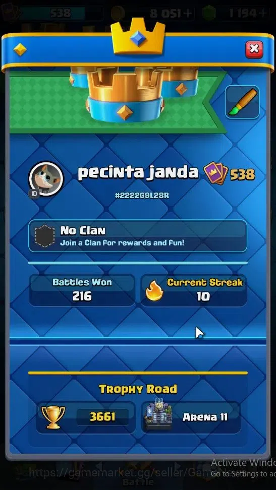 Clash Royale Accounts KTL 10|Trophy 3661|Card 66|Limited Skin|1 Hero 2 E image 2
