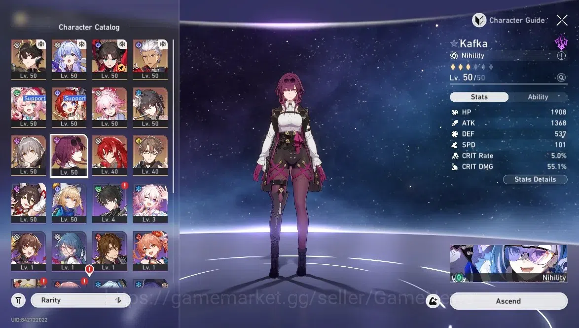 Honkai Star Rail Accounts Others ASIA|TL 36|8 Limited|( Kafka,Evanescia,Rin Tohsaka,Archer,Permansor 1