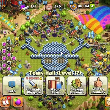 Clash of Clans Accounts High-End LV 142|TH 17-BH 6|HH 9|BK 53 AQ 68 GW 42 MP 45 RC 26 DD 3|2 LegendSkin BK,1 LegendSkin