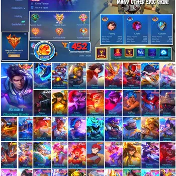 Mobile Legends: Bang Bang Collector #3529 452 Skins | Legend Alucard & Gusion | Collec image 1