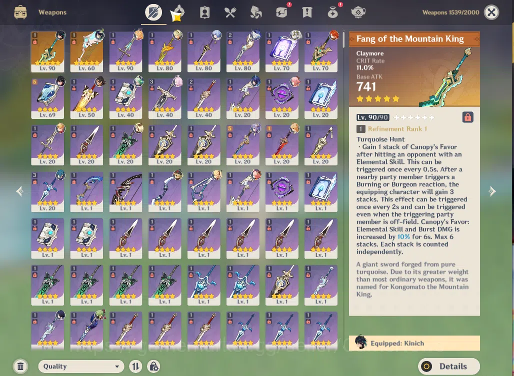 Genshin Impact Accounts ASIA|AR56|PremTeam Mavuika|6Limited+2(*5WEP)|Furin image 13