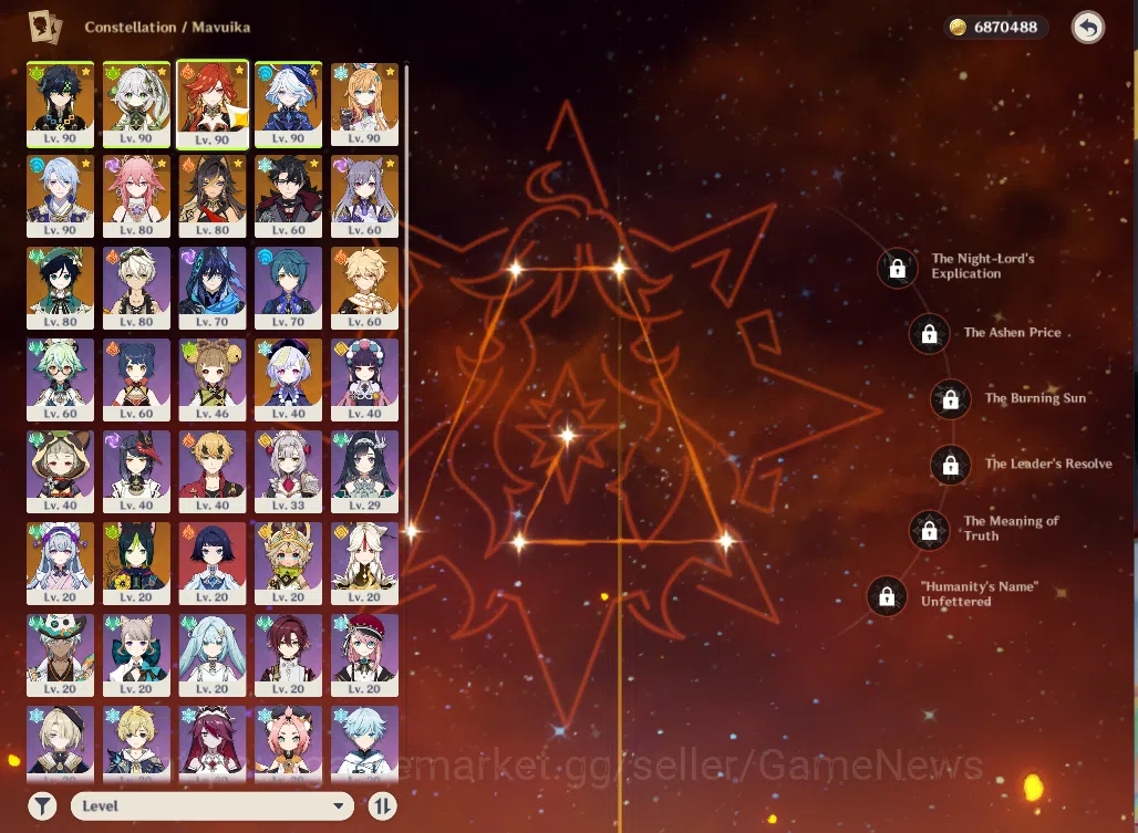 Genshin Impact Accounts ASIA|AR56|PremTeam Mavuika|6Limited+2(*5WEP)|Furin image 17