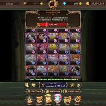 The Seven Deadly Sins: Grand Cross Accounts Whale GLOBAL|5,1M CC|80 LS+406 DM|3 LR,13 UR+Gachiakuta|Gawain6/6,MerEsca4/6,L
