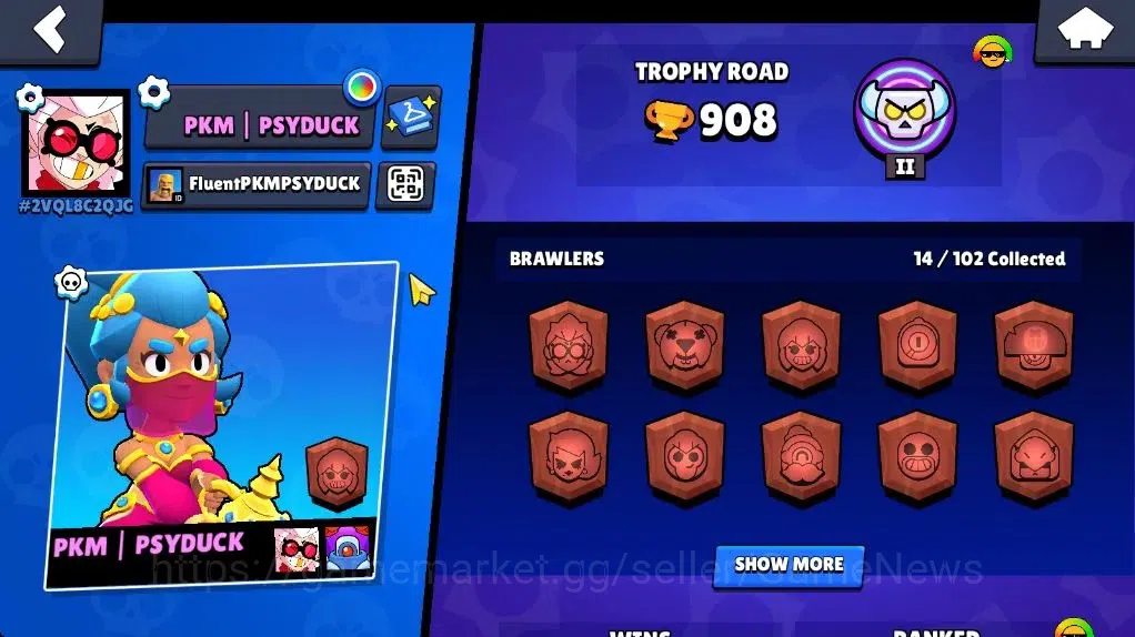 Brawl Stars Accounts 908 Trophy|14 Brawler 1 Max |1 Epic (Shely Dancer) image 2