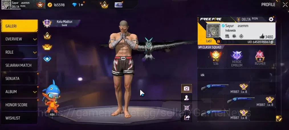 Free Fire Accounts Indonesia|M1887 Hand Of Hope|SCAR Megalodon Alpha  image 2
