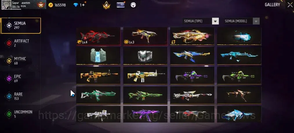 Free Fire Accounts Indonesia|M1887 Hand Of Hope|SCAR Megalodon Alpha  image 3