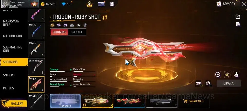 Free Fire Accounts Indonesia|M1887 Hand Of Hope|SCAR Megalodon Alpha  image 9