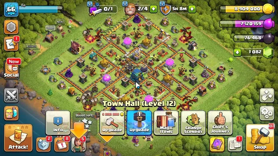 Clash of Clans Accounts Others LV 66|TH 12 - BH 3|HH 5|BK 35,AQ 41,GW 8,MP 10|1082 Gems|CN ON|Protect OFF|Take 1