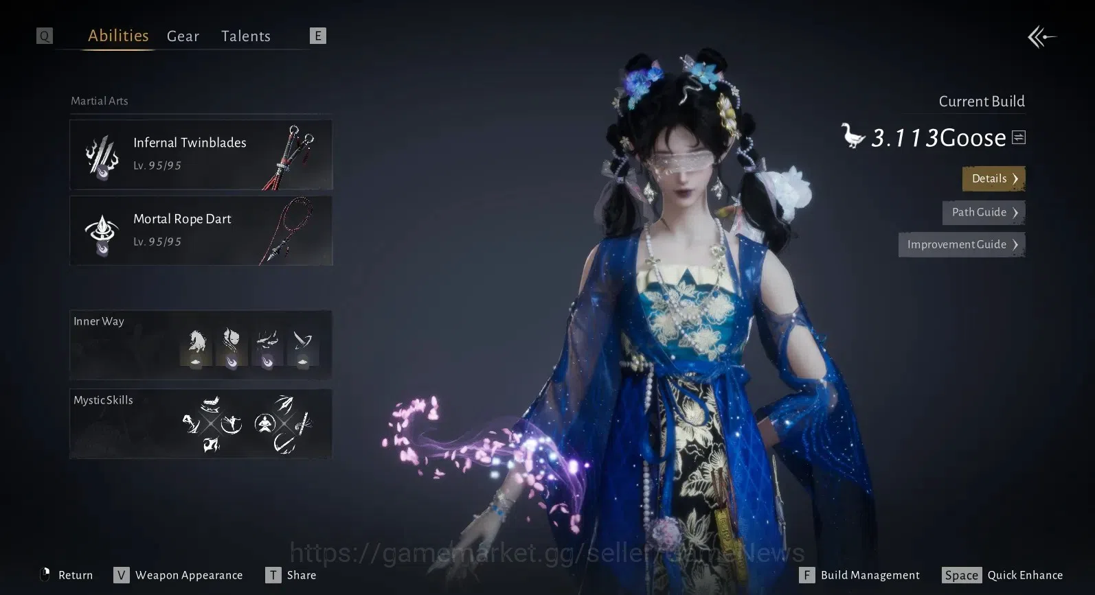 Where Winds Meet Accounts Global|Lv 95| 3.113 GS|Masked Grace Set,Peaceful l image 7