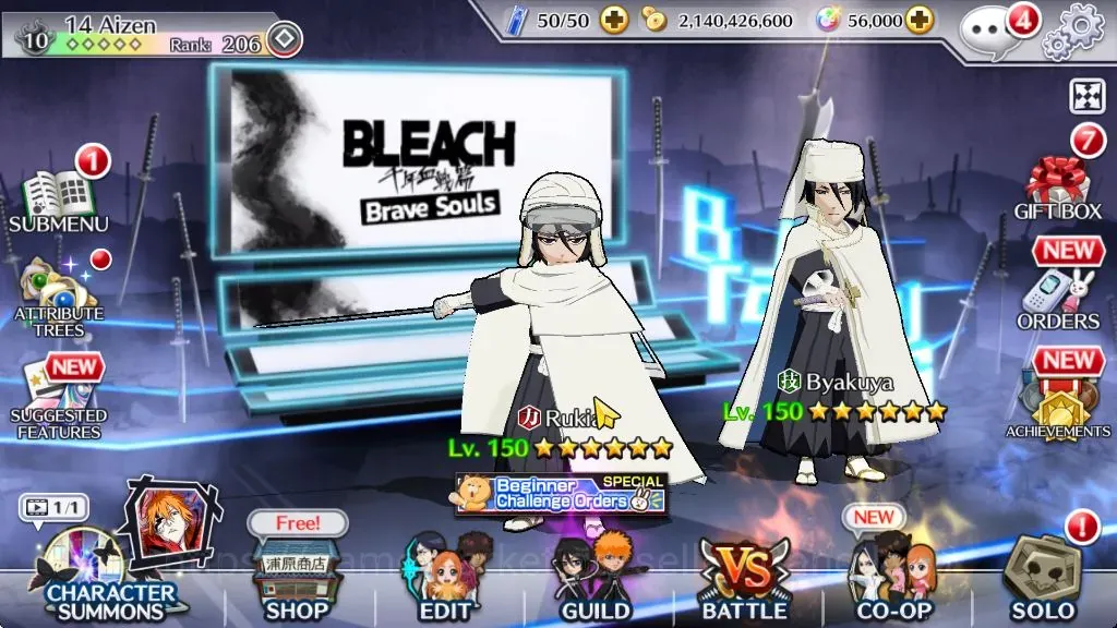 Bleach: Brave Souls Accounts High-End Global |959K BP+50K Orb|End Game|6K Acc Ticket|Aizen,Ulquiorra,Grimmjow 1