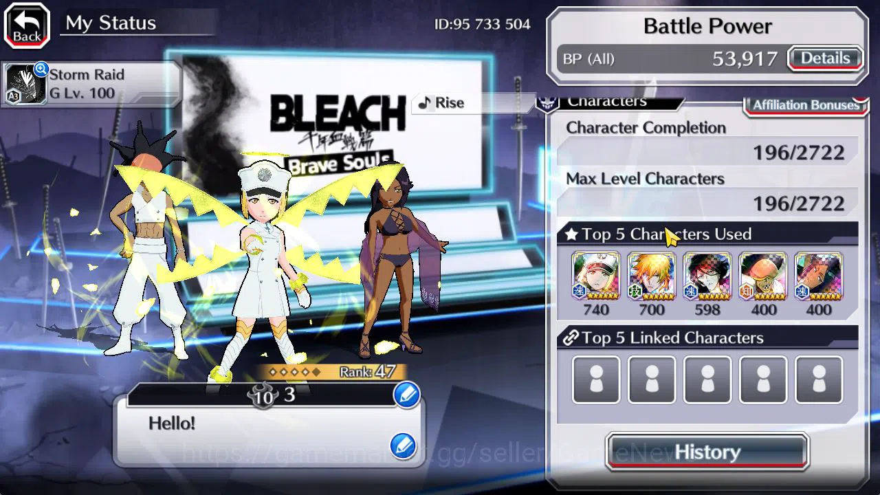 Bleach: Brave Souls Accounts Starter [GLOBAL]6K Orbs+Fresh All Story|TYBW26 Lilto,Swimsuit25 Yoruichi,TYBW25 Nana,TYBW24 3
