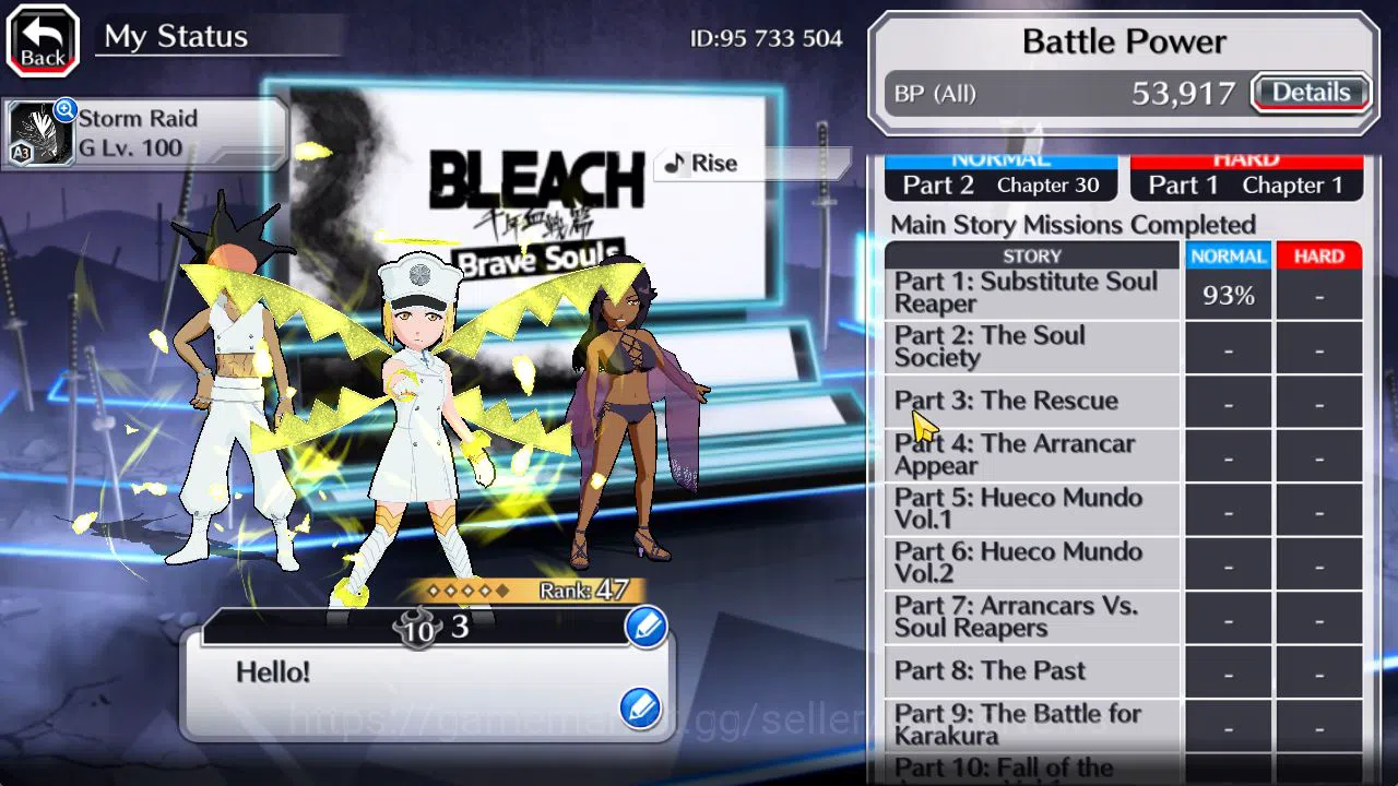 Bleach: Brave Souls Accounts Starter [GLOBAL]6K Orbs+Fresh All Story|TYBW26 Lilto,Swimsuit25 Yoruichi,TYBW25 Nana,TYBW24 4