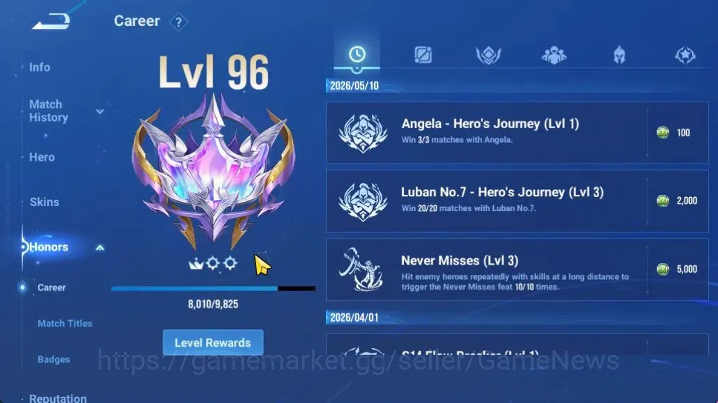 Honor of Kings Accounts Hero111 Skin75|Blessed Luban No.7,Sanxingdui Hou Y image 7