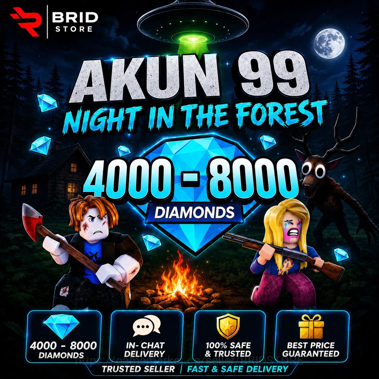 Roblox Accounts 99 Nights in the Forest | 4000-8000 Diamonds image 1