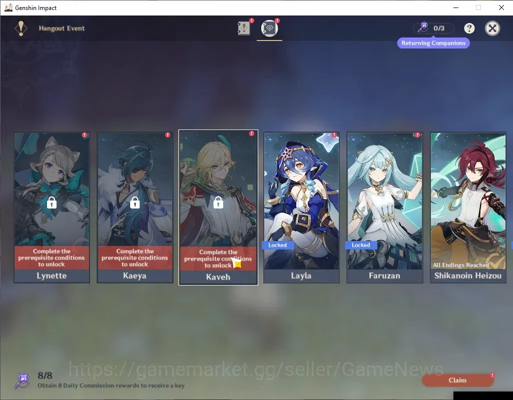 Genshin Impact Accounts ASIA|AR 55|5 Limited + 3(*5 Weapon)|Ayato+Signatur image 20