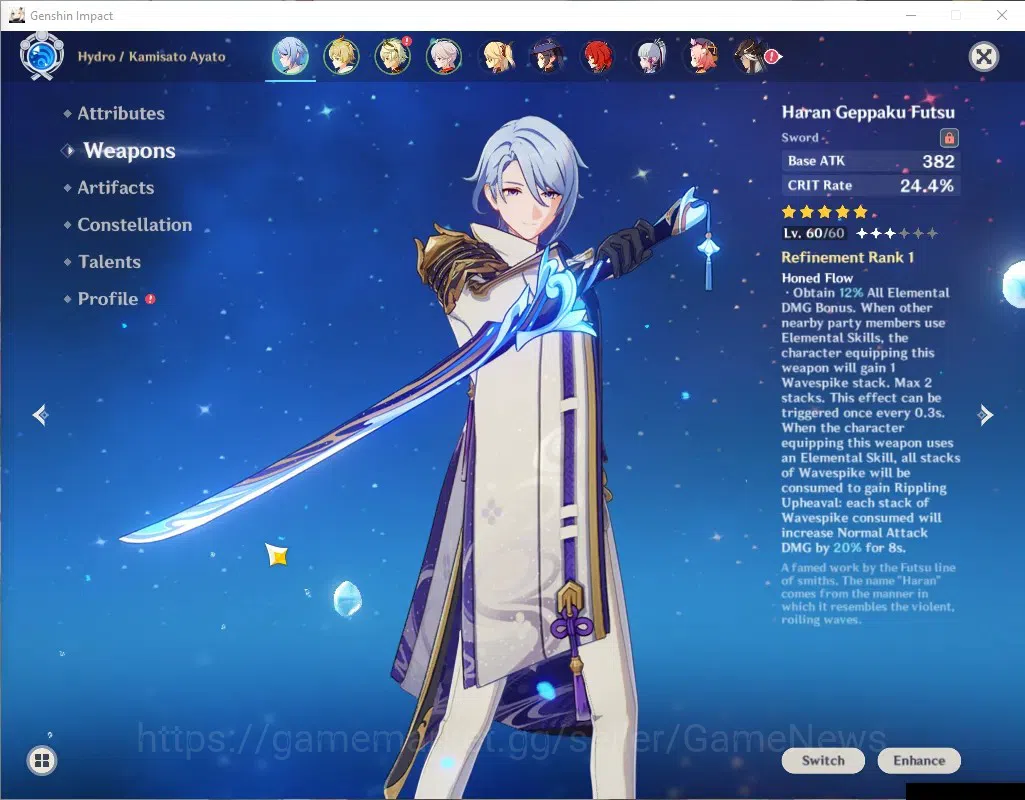 Genshin Impact Accounts ASIA|AR 55|5 Limited + 3(*5 Weapon)|Ayato+Signatur image 3