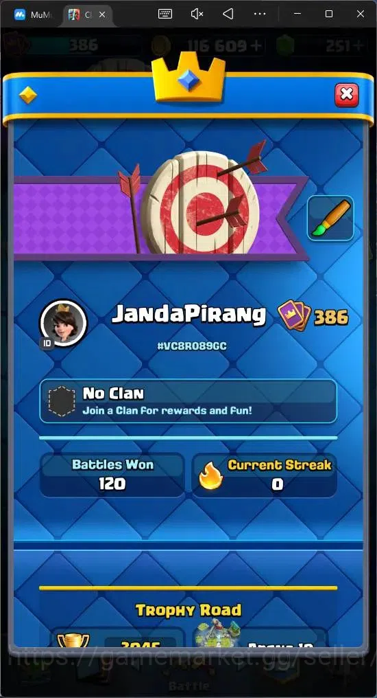 Clash Royale Accounts Mobile |KTL 9|Trophy 3045|50 Cards|4 Lv9 Cards|1 H image 3