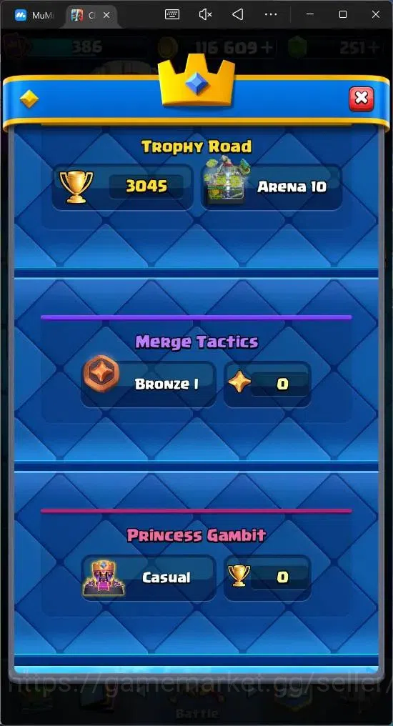 Clash Royale Accounts Mobile |KTL 9|Trophy 3045|50 Cards|4 Lv9 Cards|1 H image 4