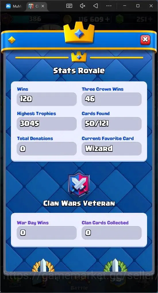 Clash Royale Accounts Mobile |KTL 9|Trophy 3045|50 Cards|4 Lv9 Cards|1 H image 6