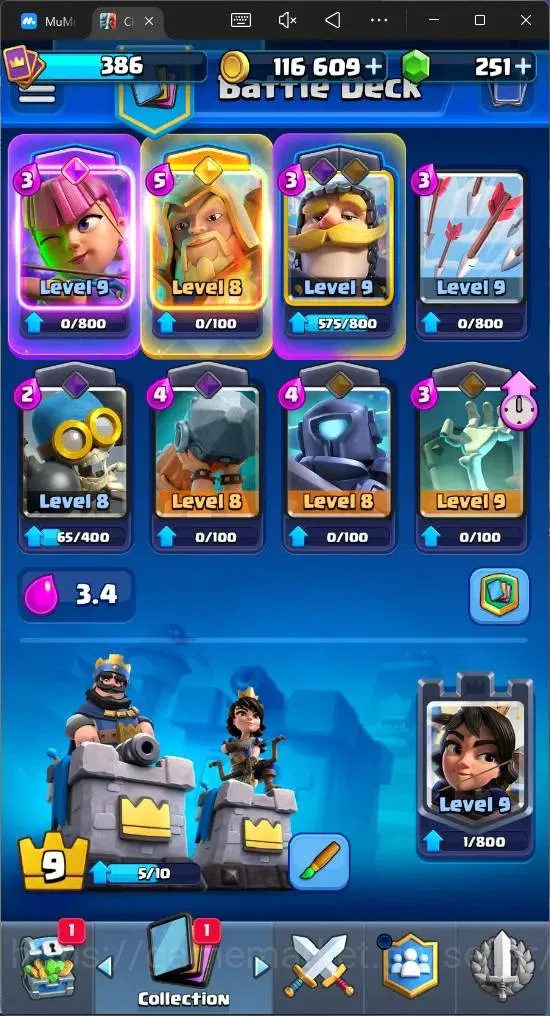Clash Royale Accounts Mobile |KTL 9|Trophy 3045|50 Cards|4 Lv9 Cards|1 H image 7