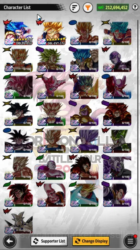 Dragon Ball Legends Accounts 212M TotalPwr|LV168|2UL+4LR+23LL|SSGSS Gogeta,SS G image 3