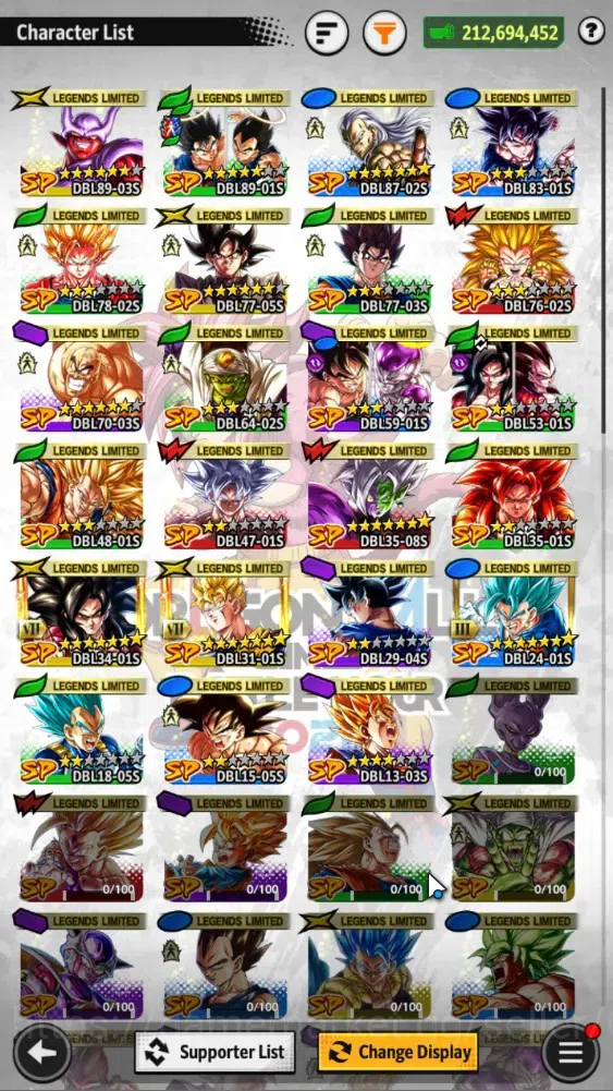 Dragon Ball Legends Accounts 212M TotalPwr|LV168|2UL+4LR+23LL|SSGSS Gogeta,SS G image 5