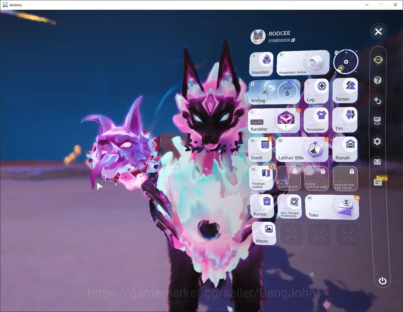 Aniimo Accounts Others NA|Lv45-Lunara|3 Prismana+2 Selector(InferlupaSP9,ThornbladeSP5.Irisalis,Etc)|AMO075B 1
